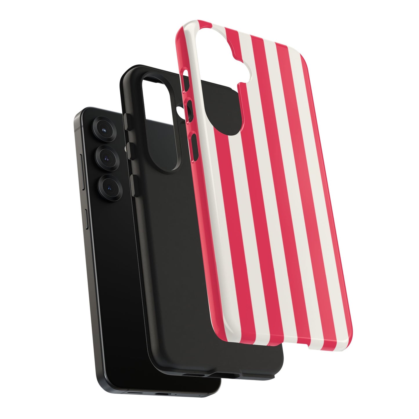 Red Strips — Red & White Vertical Stripe Tough Phone Case