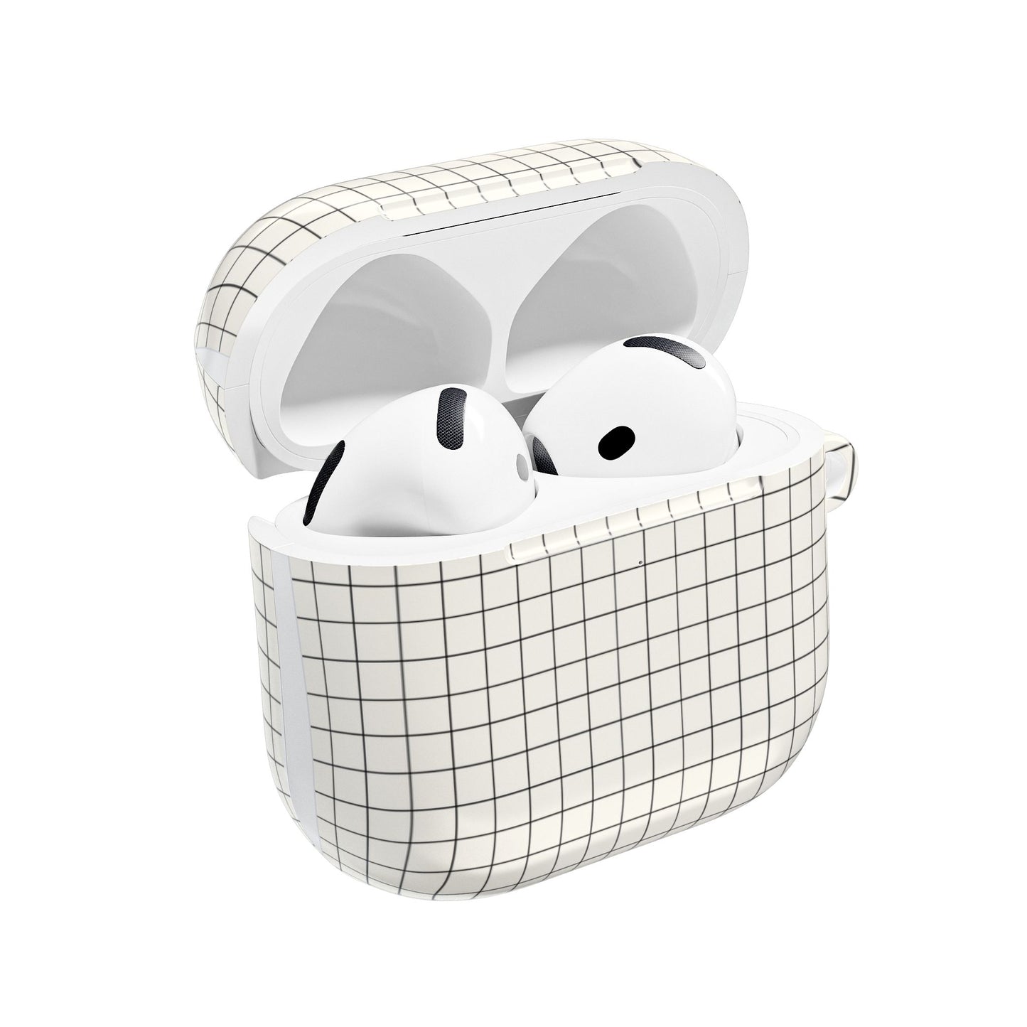 Minimal Grid Pattern AirPod Case | Black Checkered Design