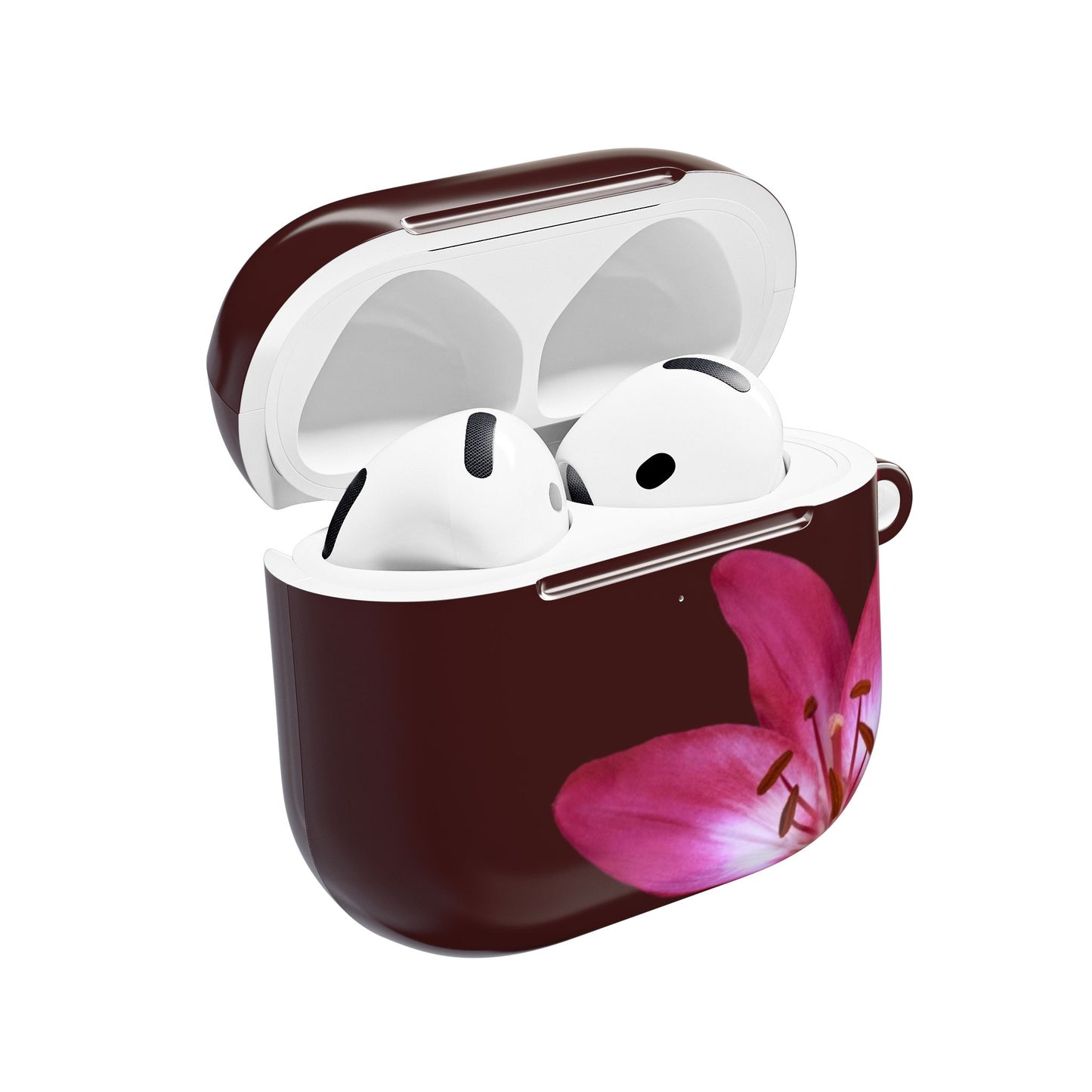 Burgundy Floral Lily — AirPods Case