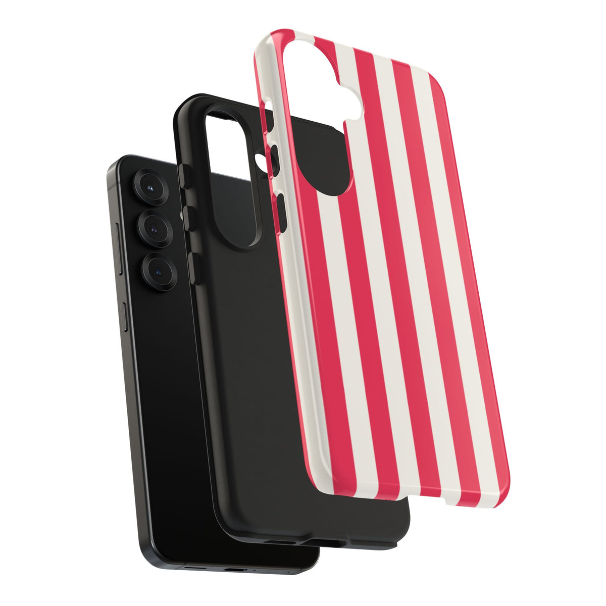 Red Strips — Red & White Vertical Stripe Tough Phone Case