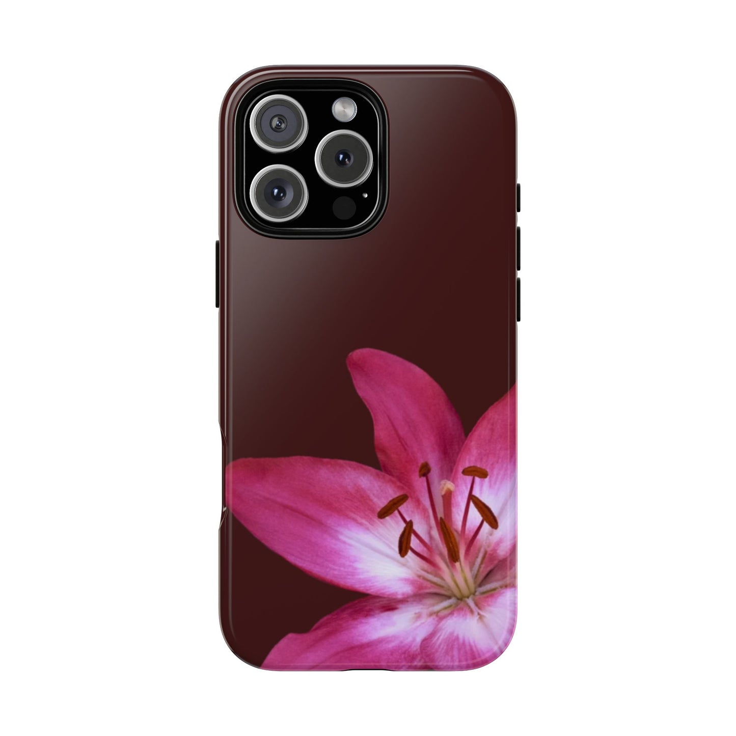 Burgundy Lily Floral – Phone Case Tough Case