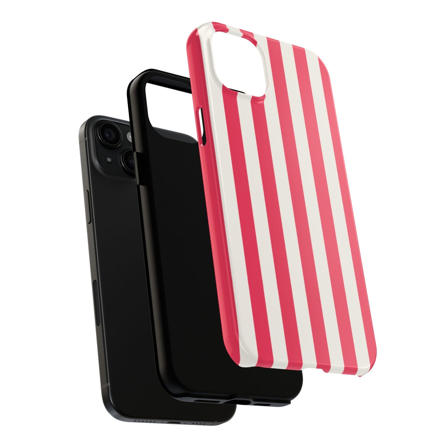 Red Strips — Red & White Vertical Stripe Tough Phone Case