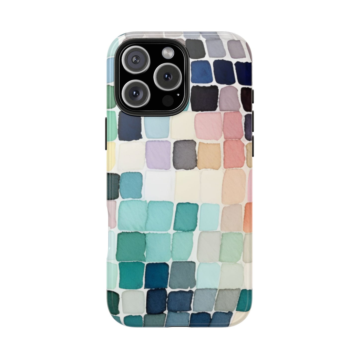 Watercolor —  Abstract Mosaic Tough Phone Case Pastel Tile Protective Cover