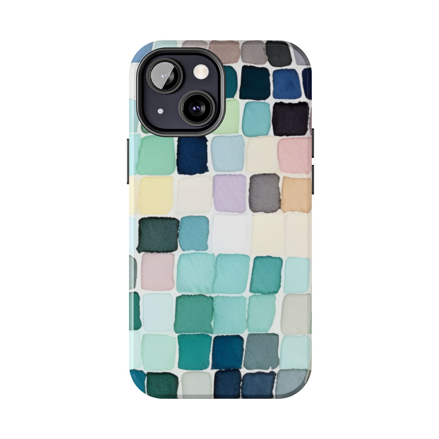Watercolor —  Abstract Mosaic Tough Phone Case Pastel Tile Protective Cover
