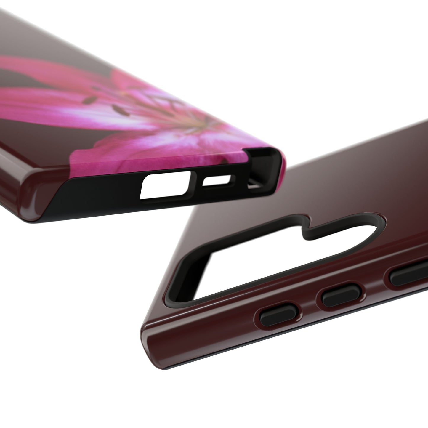 Burgundy Lily Floral – Phone Case Tough Case