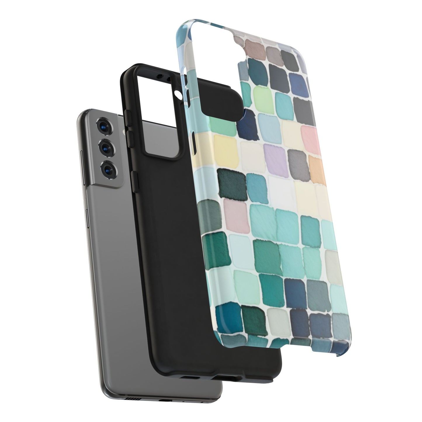 Watercolor —  Abstract Mosaic Tough Phone Case Pastel Tile Protective Cover