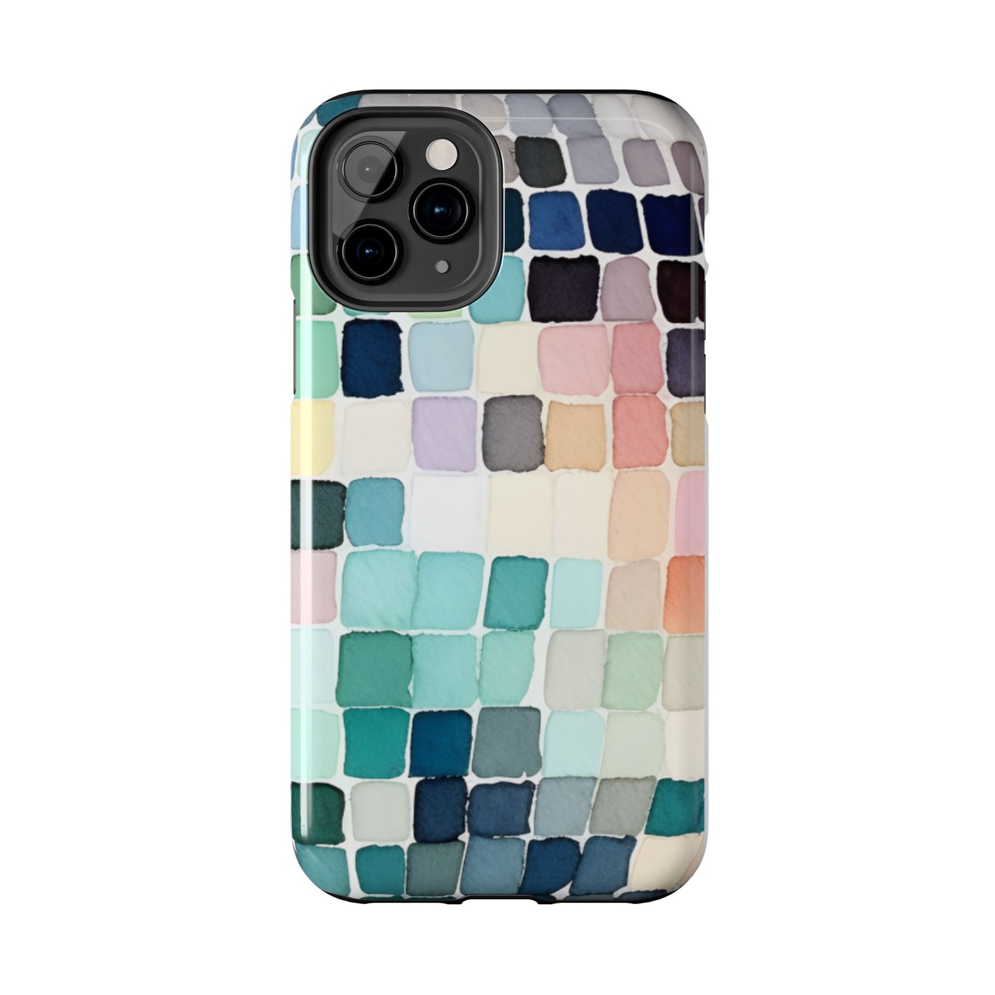 Watercolor —  Abstract Mosaic Tough Phone Case Pastel Tile Protective Cover