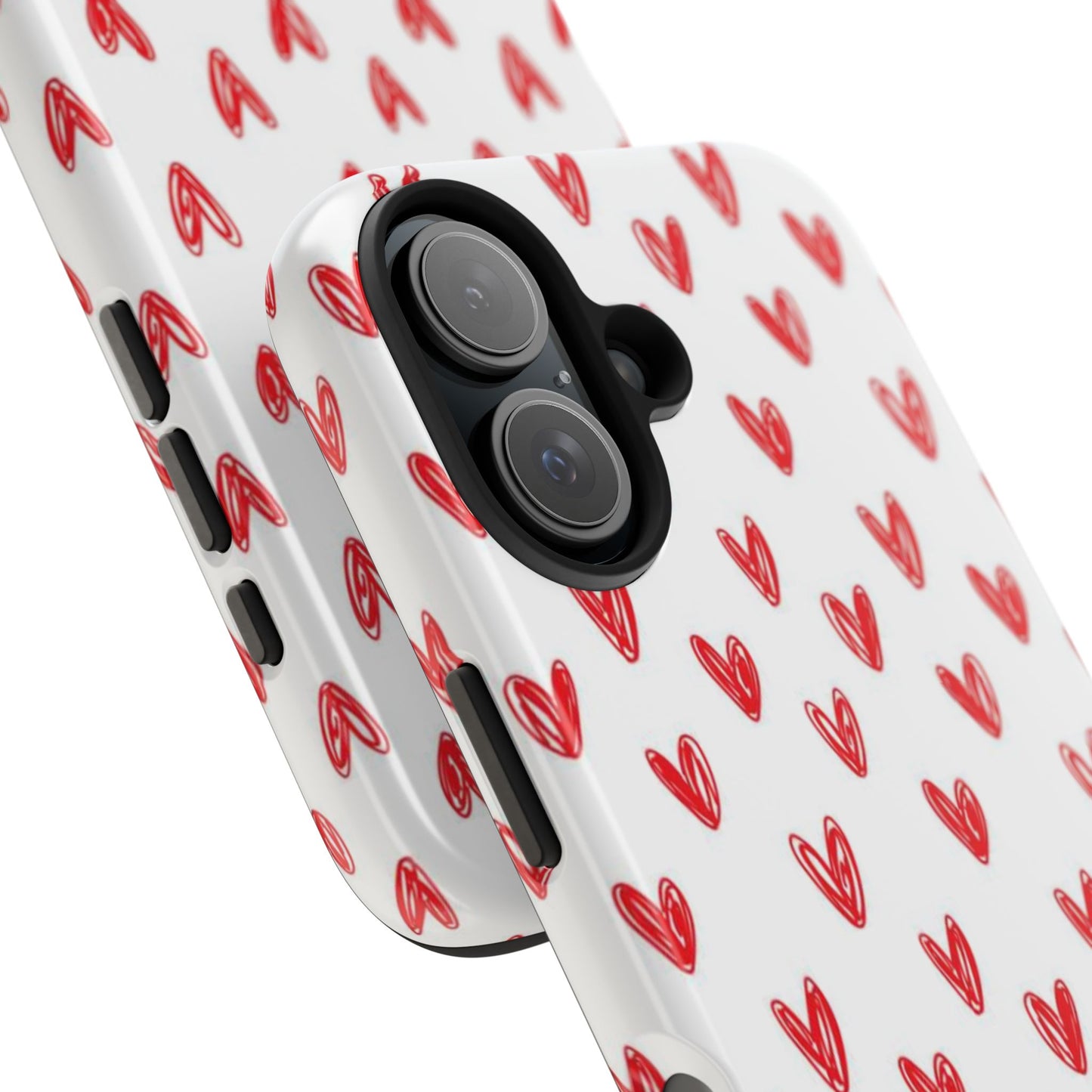 Love Notes | Red Hand-Drawn Hearts Phone Case Tough Phone Case