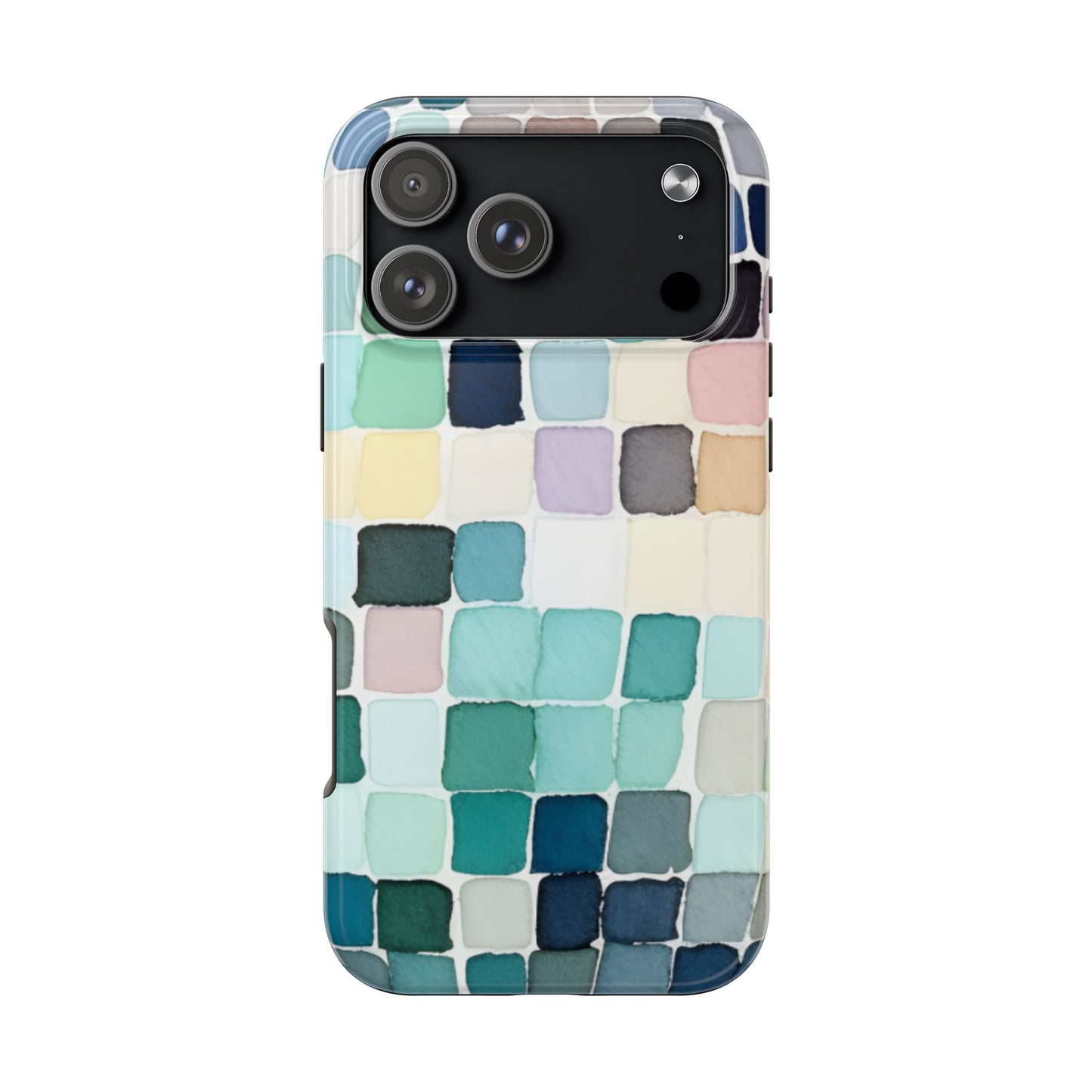 Watercolor —  Abstract Mosaic Tough Phone Case Pastel Tile Protective Cover