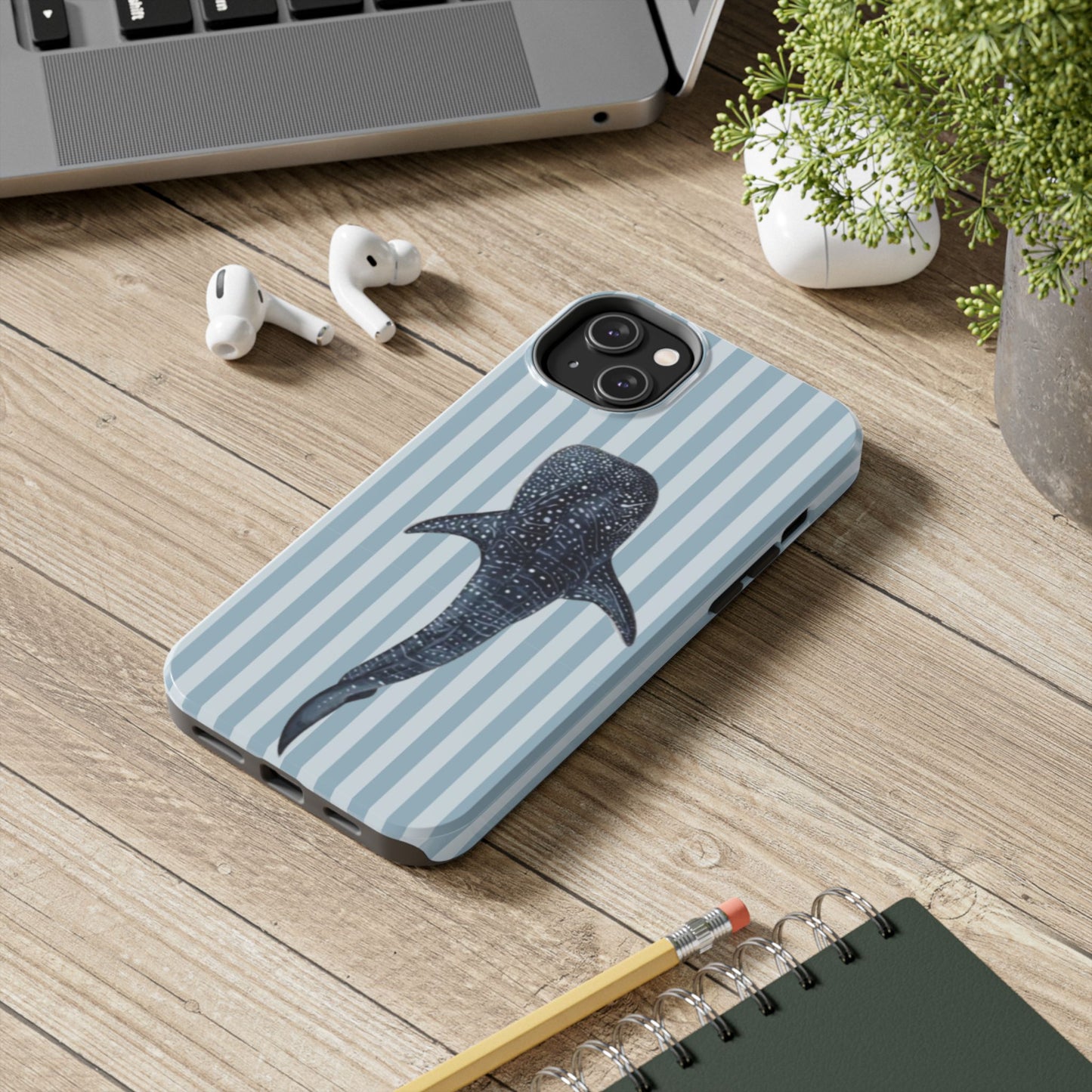 Deep Sea  — Blue Striped Tough Protective Cover