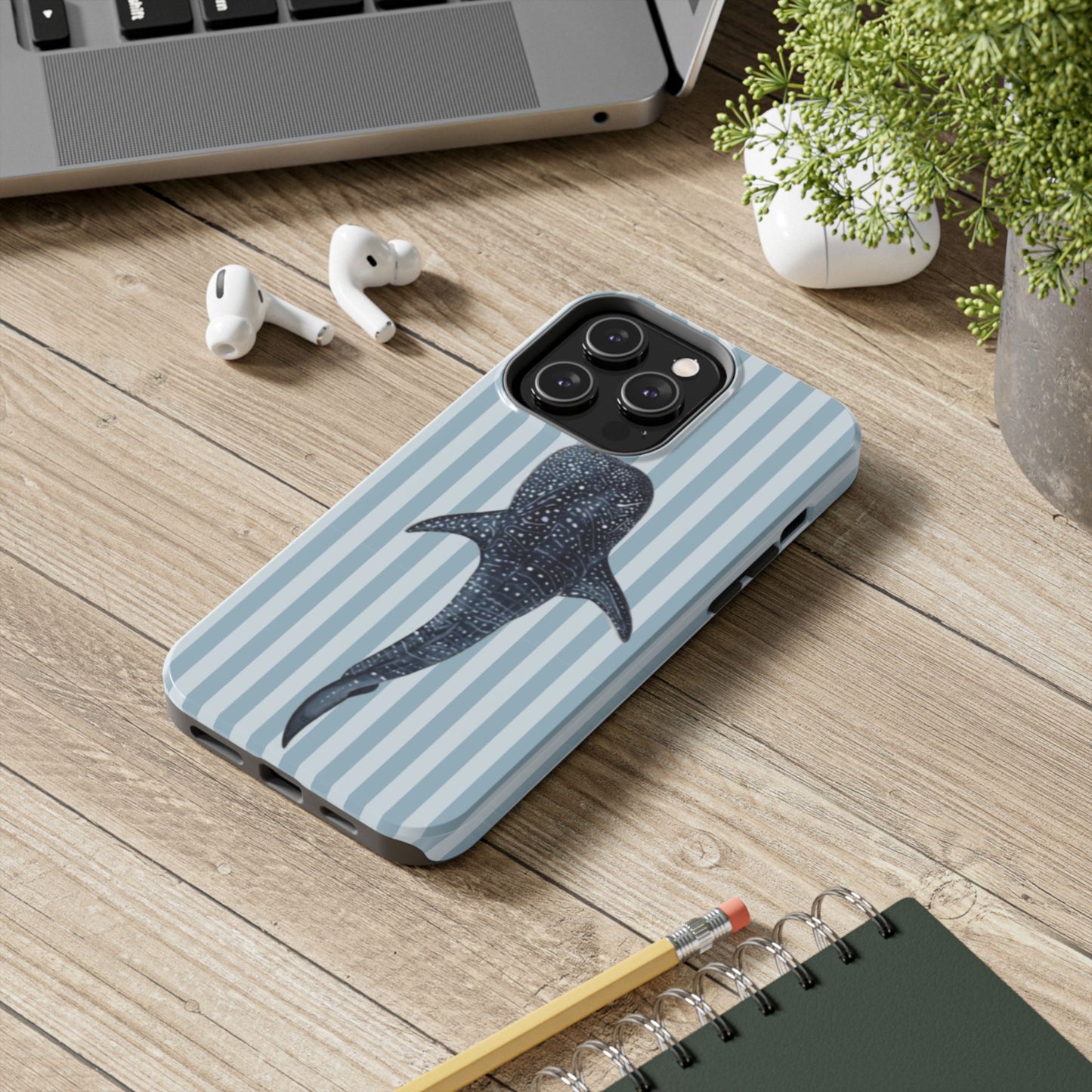 Deep Sea  — Blue Striped Tough Protective Cover