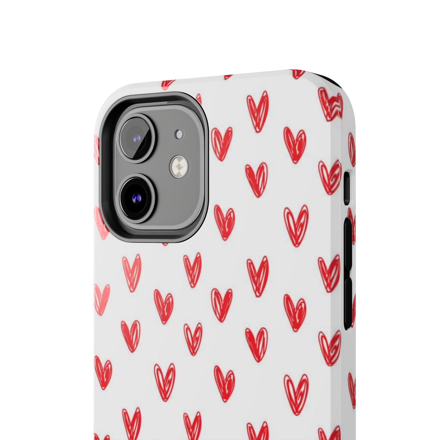 Love Notes | Red Hand-Drawn Hearts Phone Case Tough Phone Case