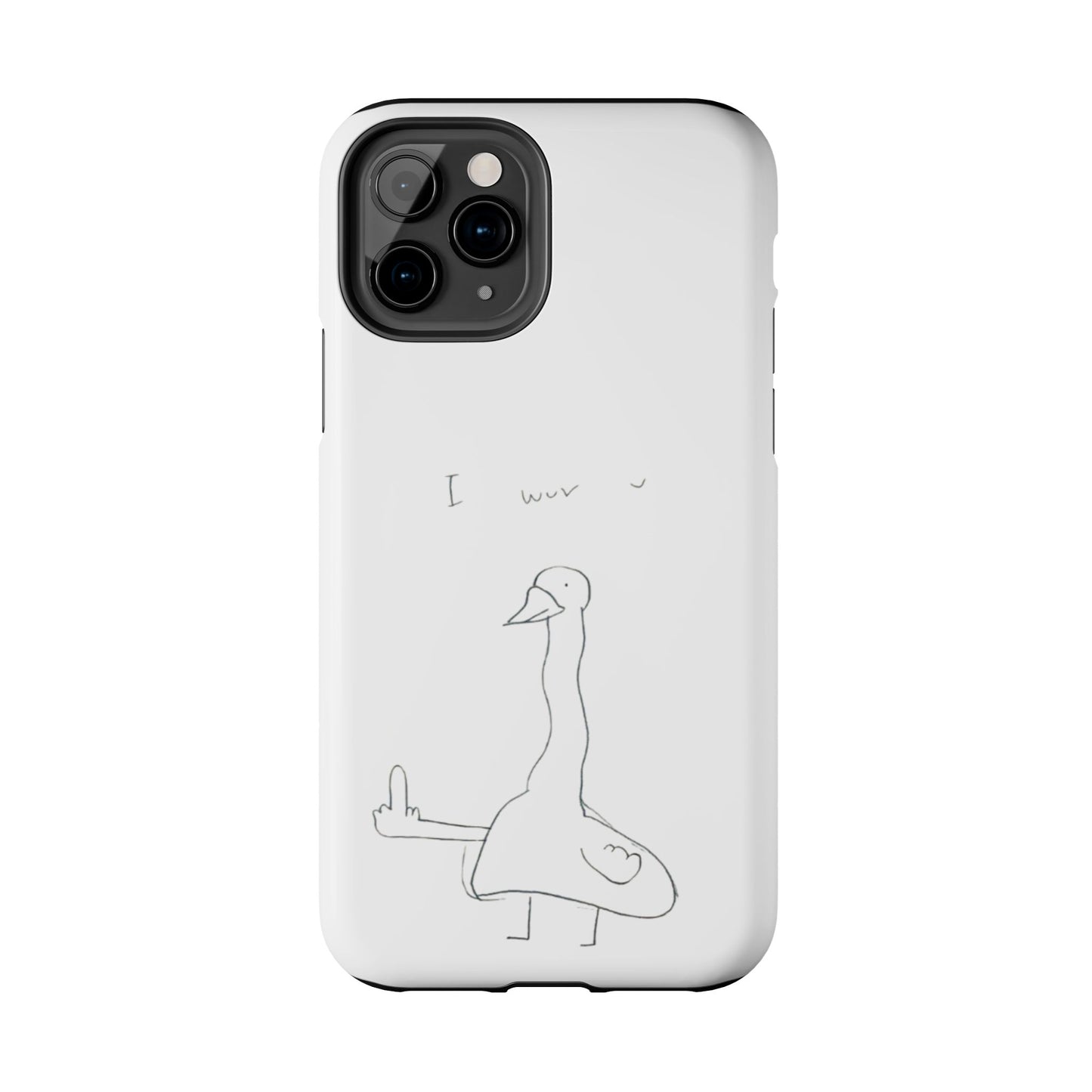 Funny Duck 'I wuv u'— Tough Phone Case
