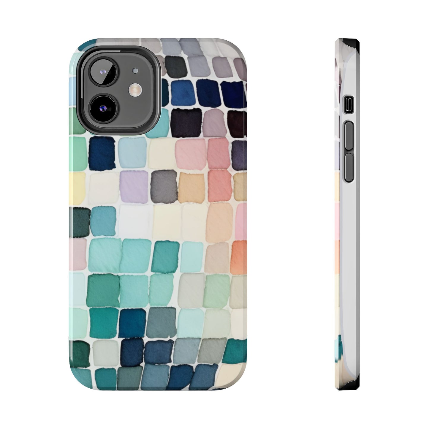 Watercolor —  Abstract Mosaic Tough Phone Case Pastel Tile Protective Cover