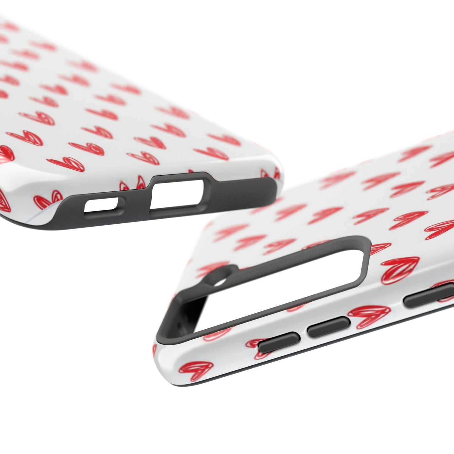 Love Notes | Red Hand-Drawn Hearts Phone Case Tough Phone Case
