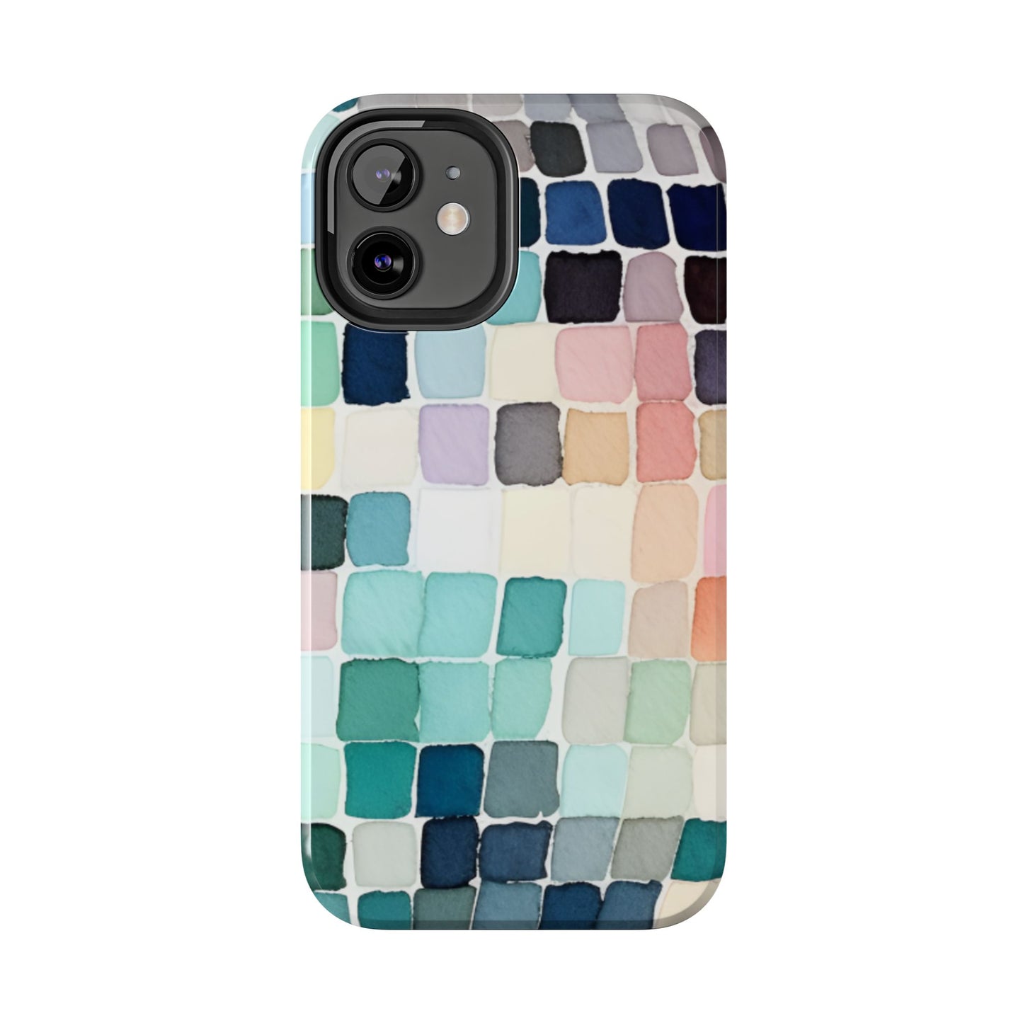 Watercolor —  Abstract Mosaic Tough Phone Case Pastel Tile Protective Cover