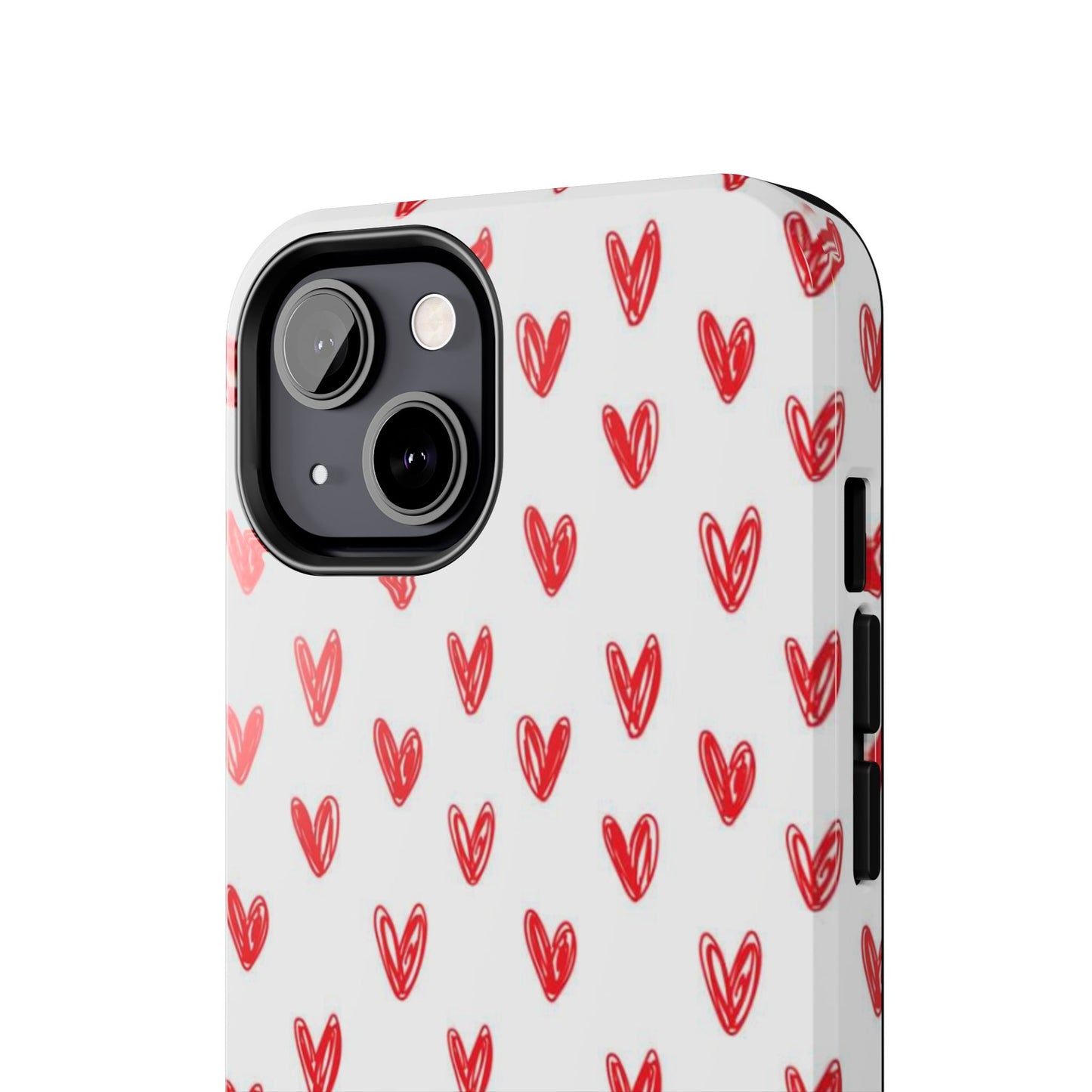 Love Notes | Red Hand-Drawn Hearts Phone Case Tough Phone Case