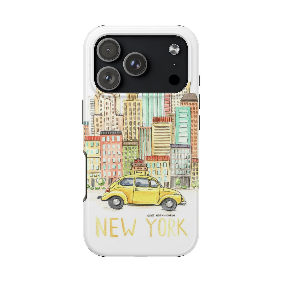New York – New York Watercolor Skyline Tough Phone Case