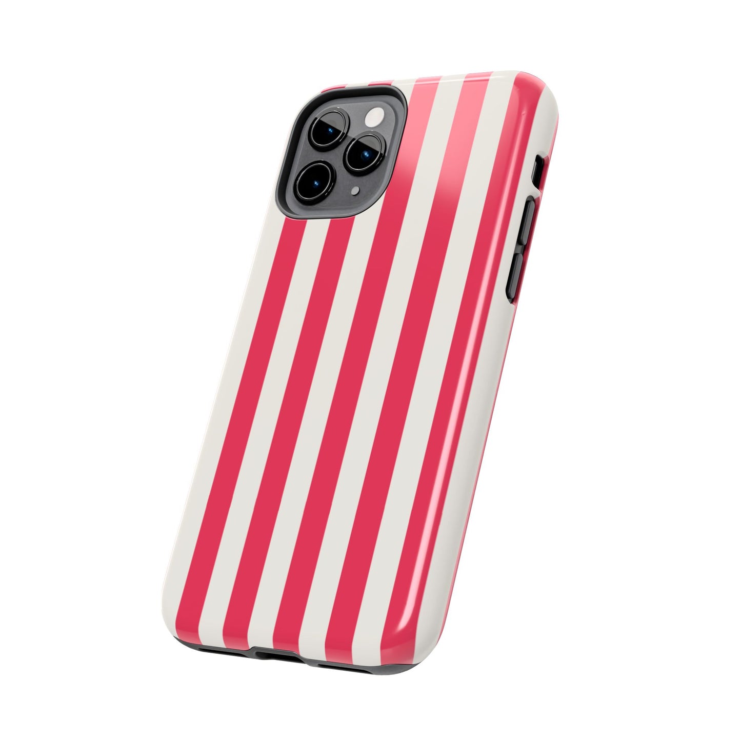 Red Strips — Red & White Vertical Stripe Tough Phone Case