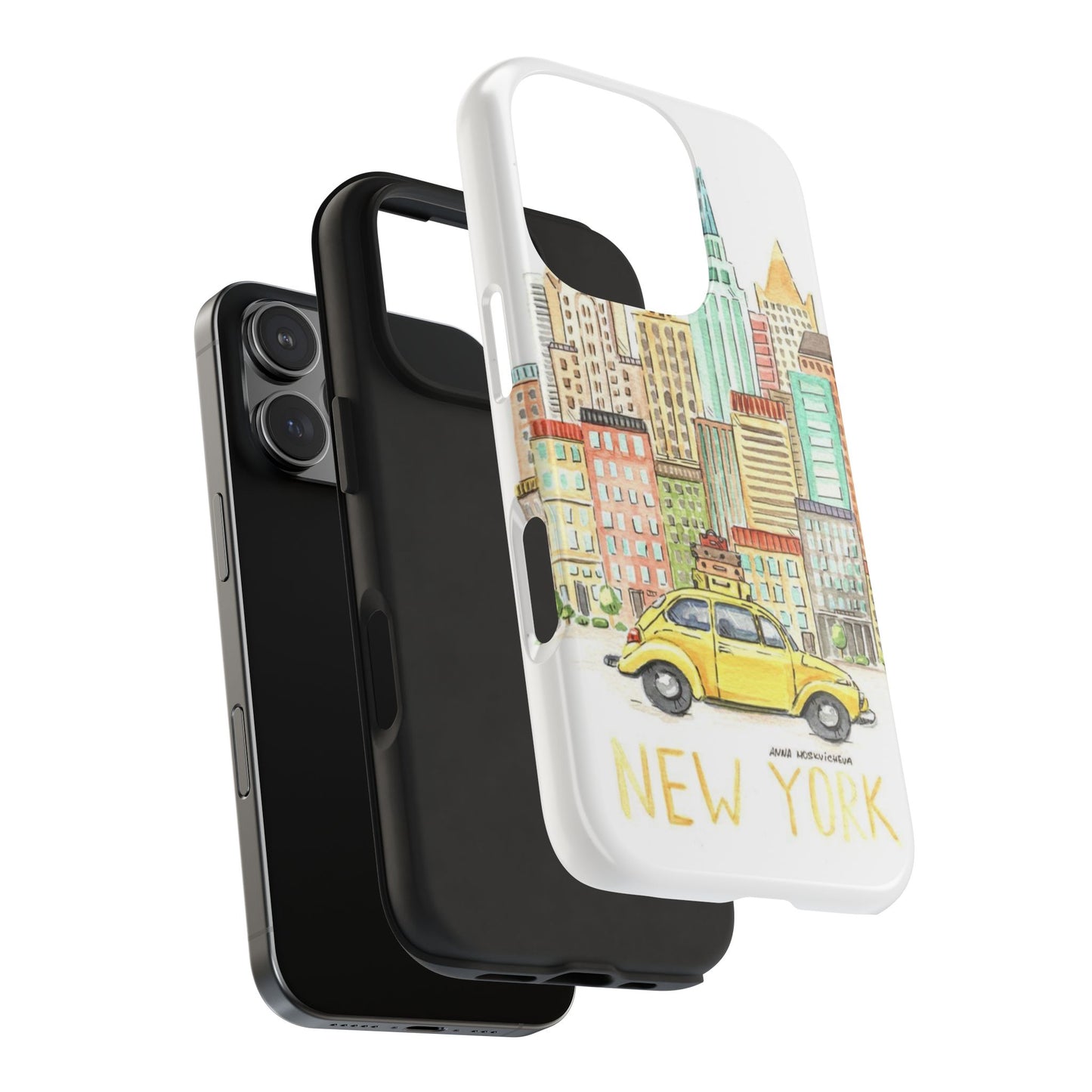 New York – New York Watercolor Skyline Tough Phone Case
