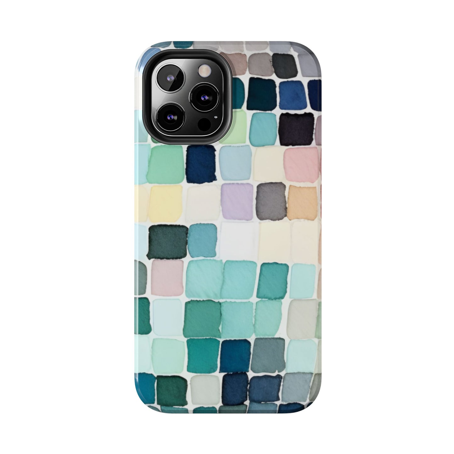 Watercolor —  Abstract Mosaic Tough Phone Case Pastel Tile Protective Cover