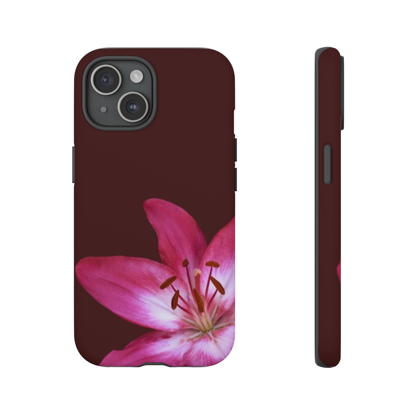 Burgundy Lily Floral – Phone Case Tough Case