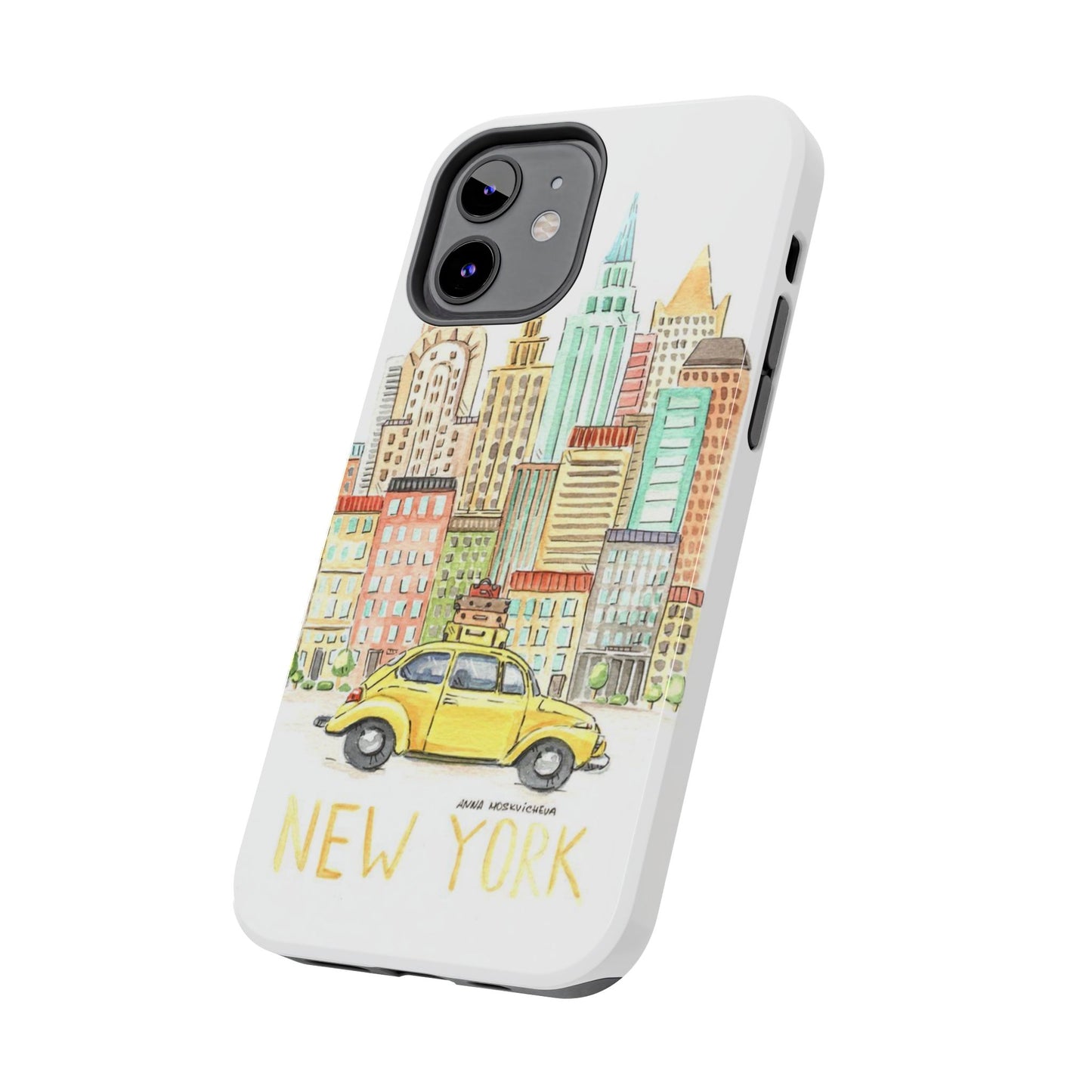 New York – New York Watercolor Skyline Tough Phone Case