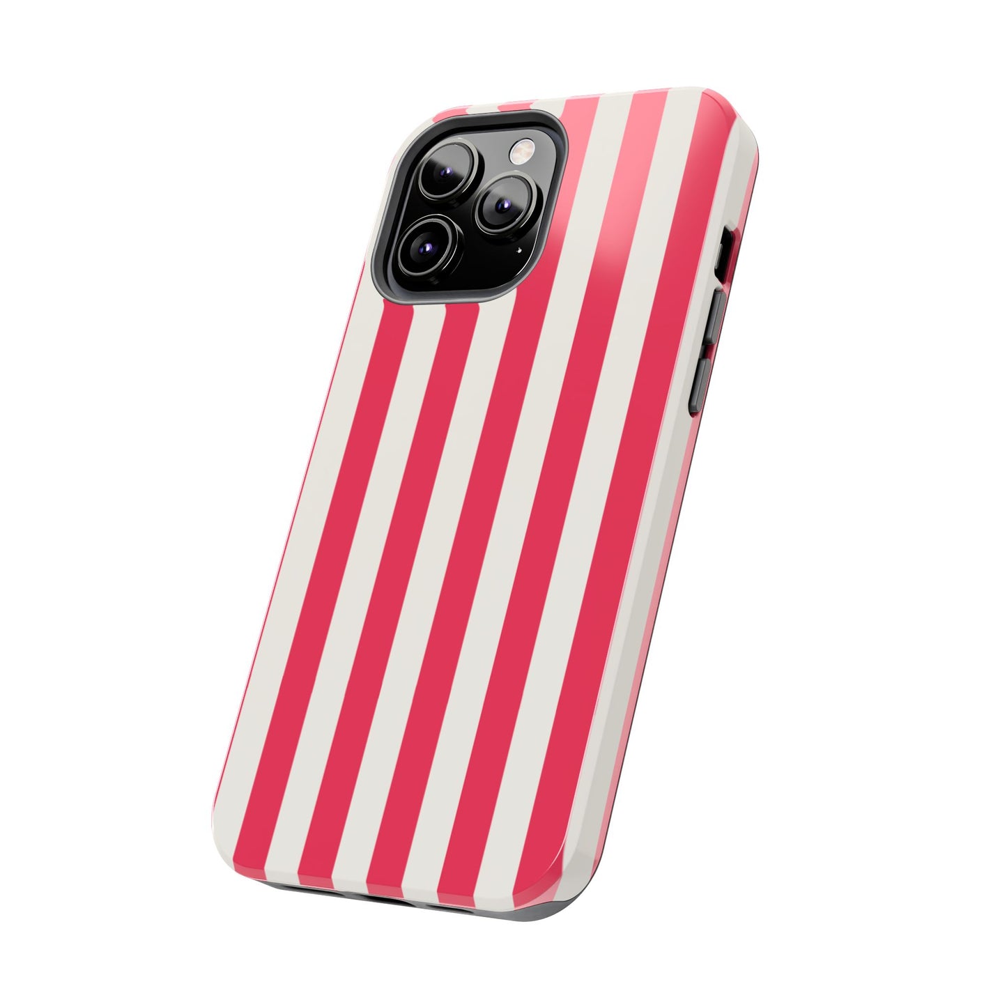 Red Strips — Red & White Vertical Stripe Tough Phone Case