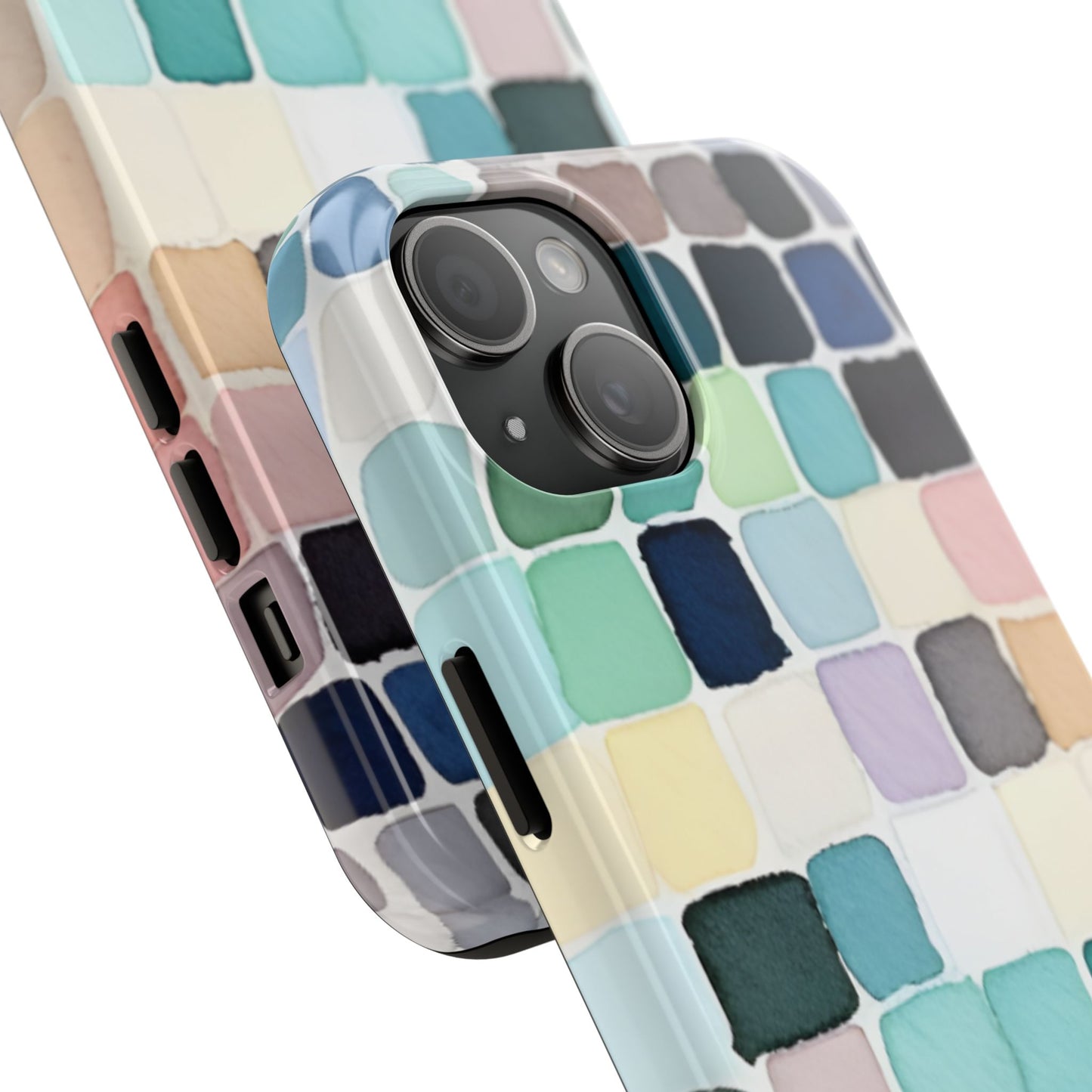 Watercolor —  Abstract Mosaic Tough Phone Case Pastel Tile Protective Cover