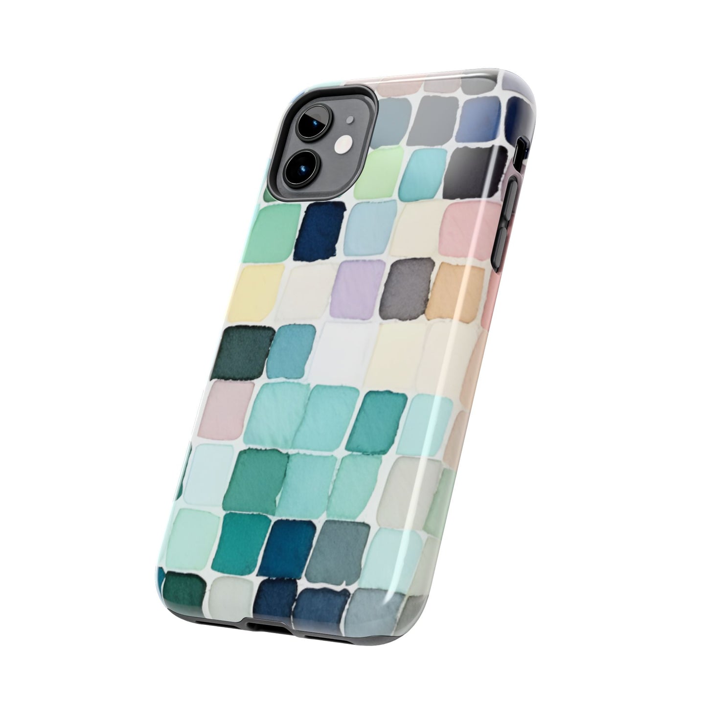 Watercolor —  Abstract Mosaic Tough Phone Case Pastel Tile Protective Cover