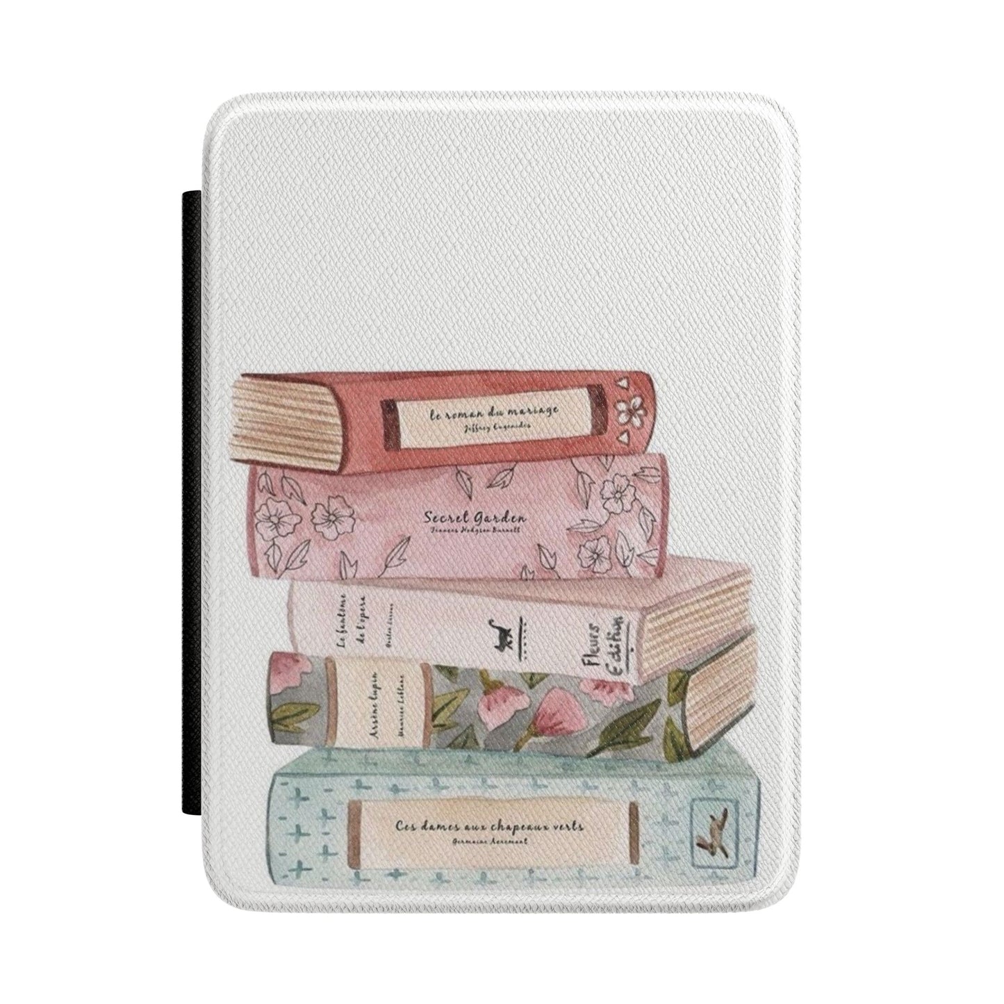 Just Book Lovers — Kindle Case Pastel Stacked Books Cover,
