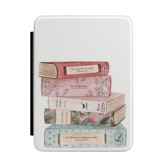 Just Book Lovers — Kindle Case Pastel Stacked Books Cover,