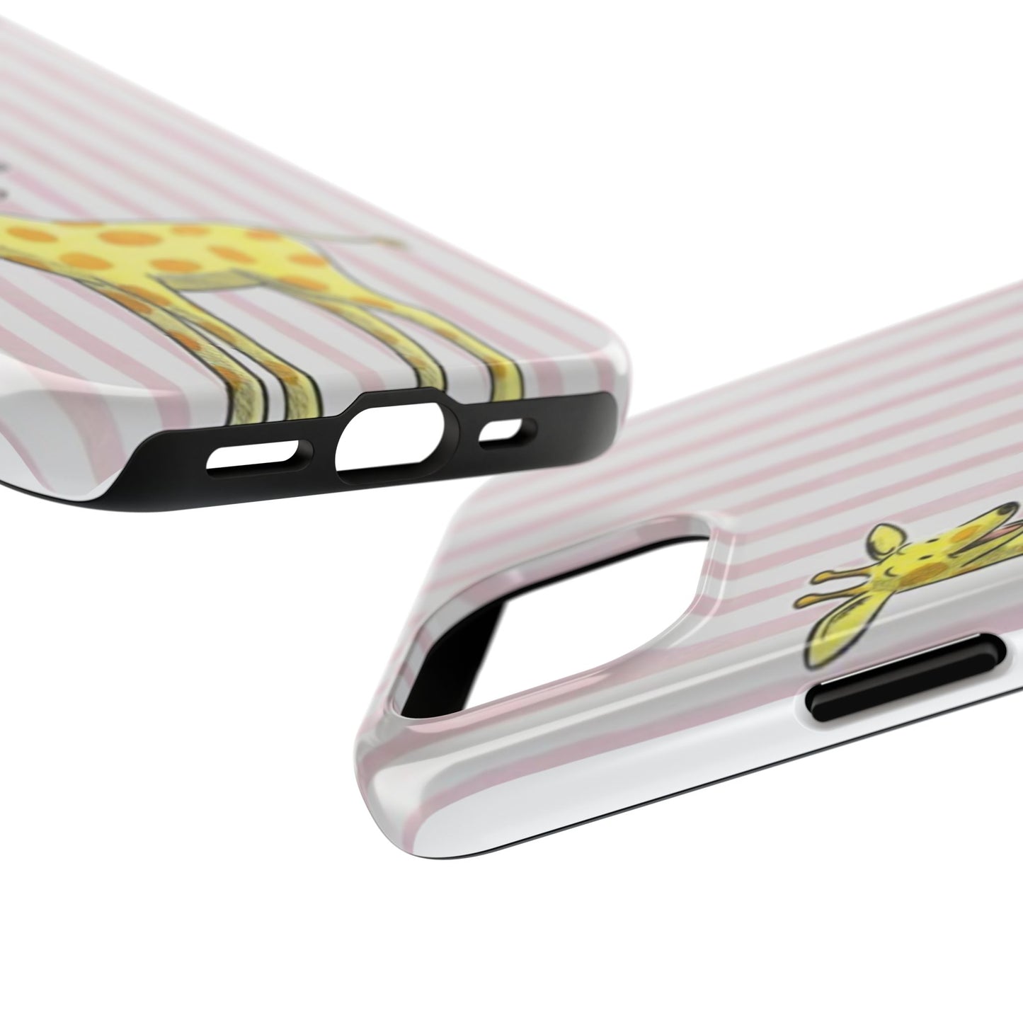 Curious George and Giraffe — Giraffe & Monkey Phone Case Cute Pink Striped Tough Case