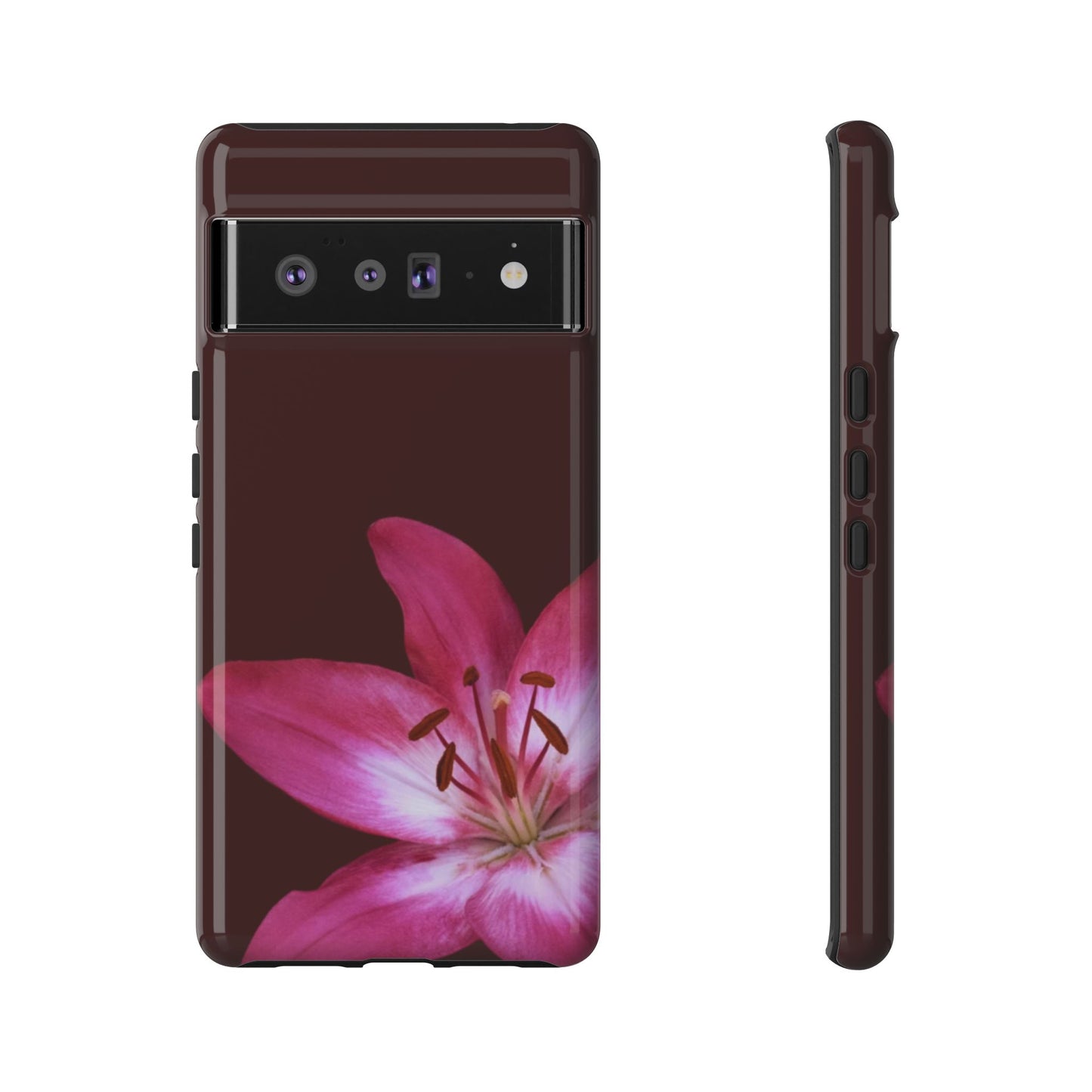 Burgundy Lily Floral – Phone Case Tough Case