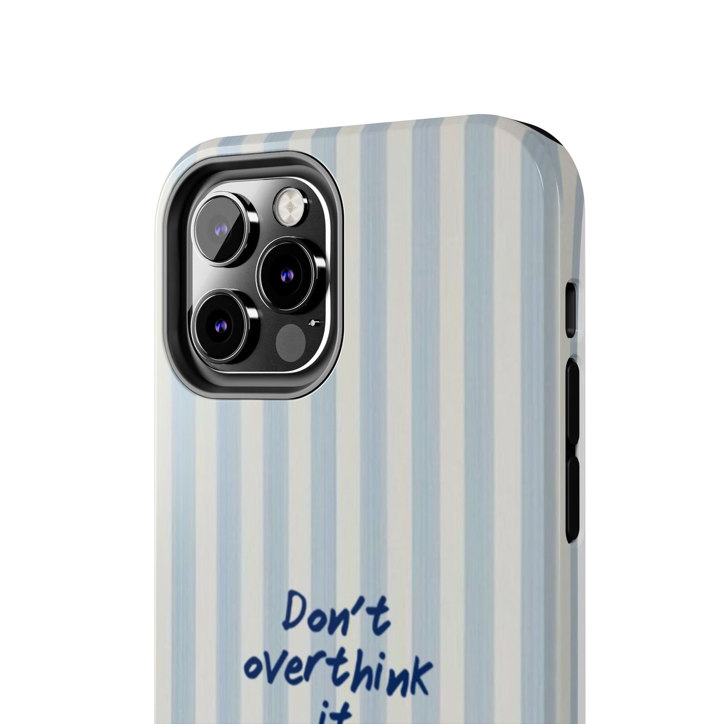 Snoopy "Don't Overthink It" Tough Phone Case — Striped Protective Cover