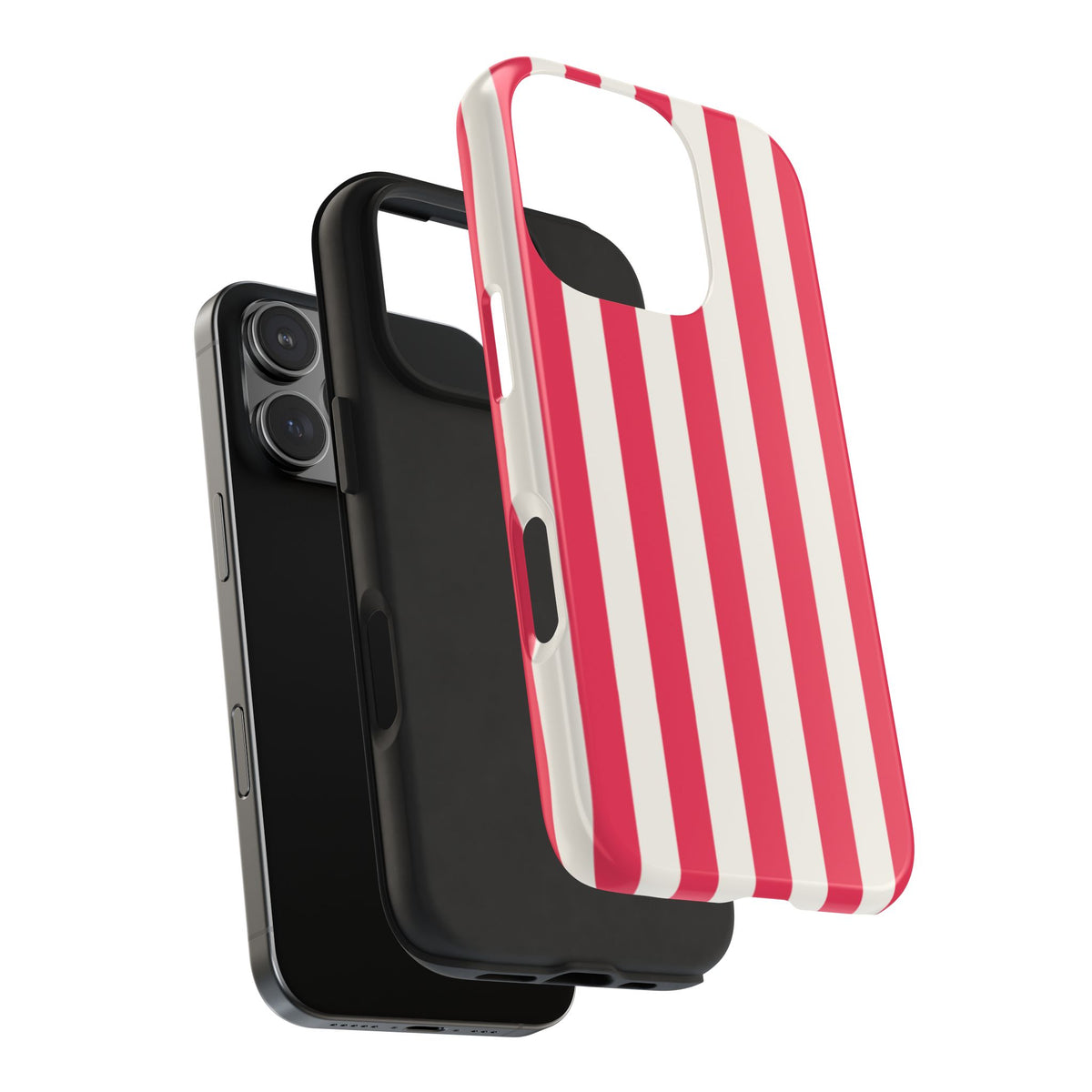 Red Strips — Red & White Vertical Stripe Tough Phone Case