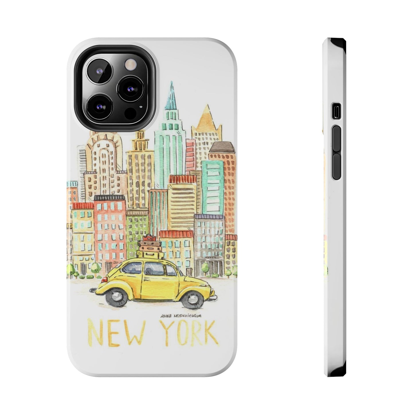 New York – New York Watercolor Skyline Tough Phone Case