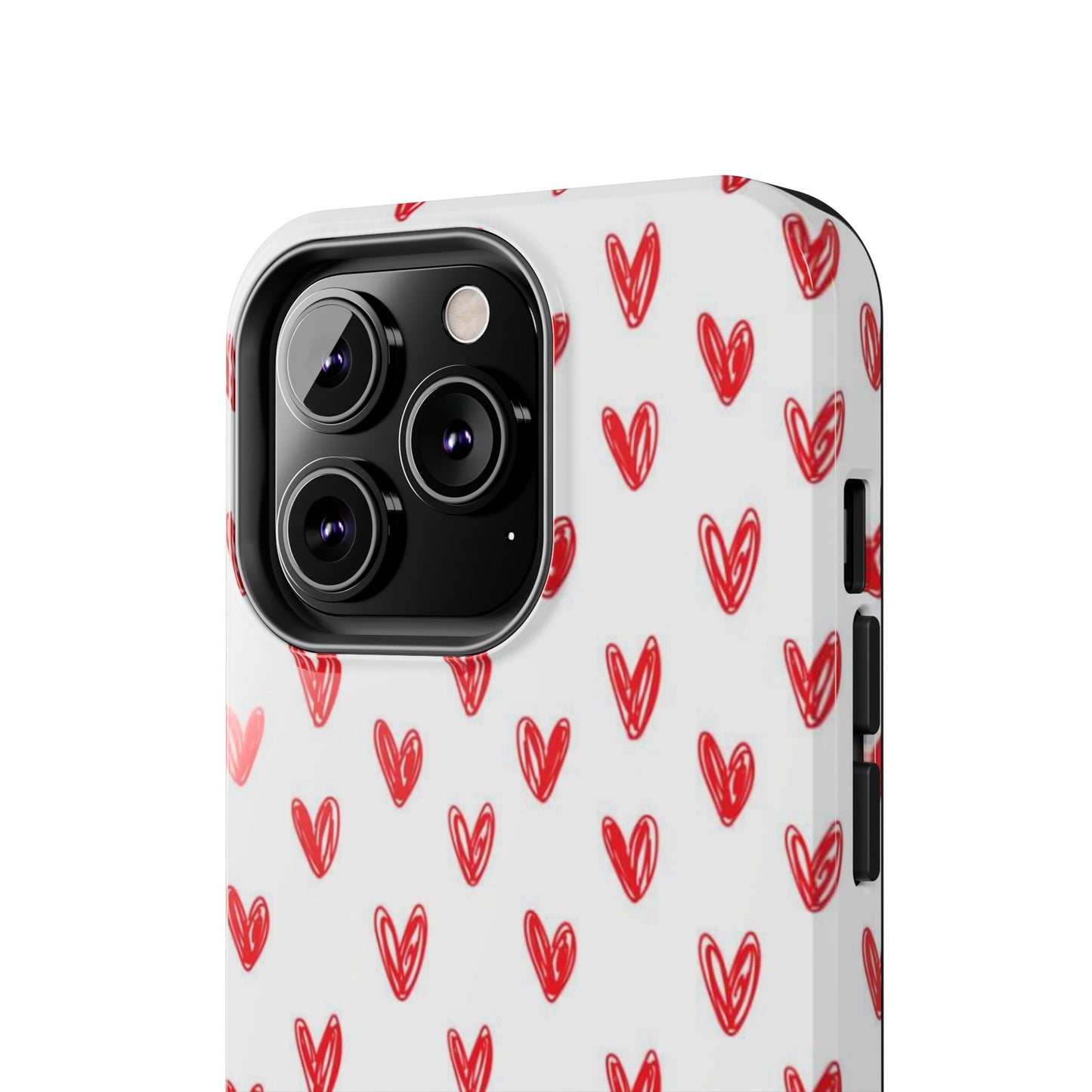 Love Notes | Red Hand-Drawn Hearts Phone Case Tough Phone Case