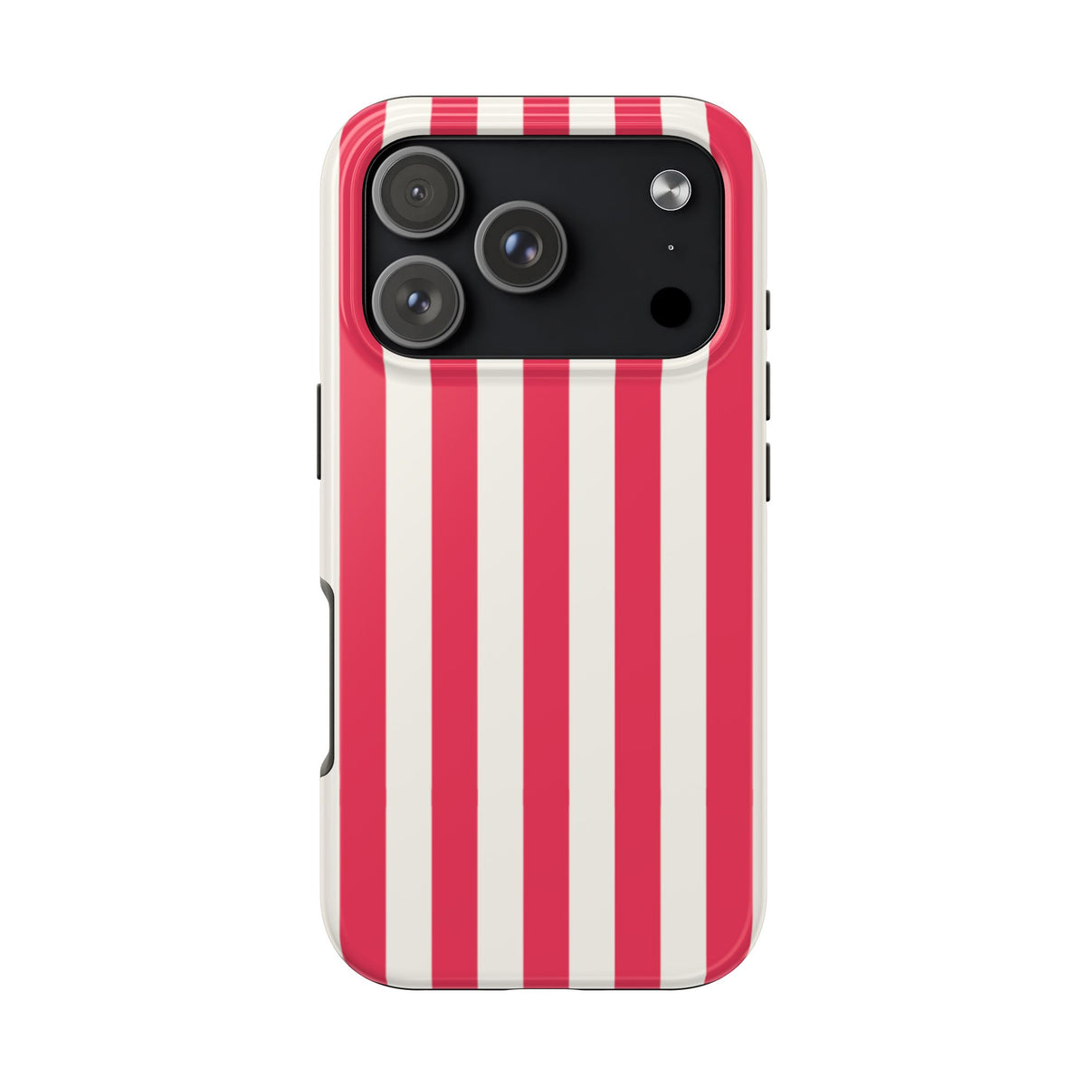 Red Strips — Red & White Vertical Stripe Tough Phone Case