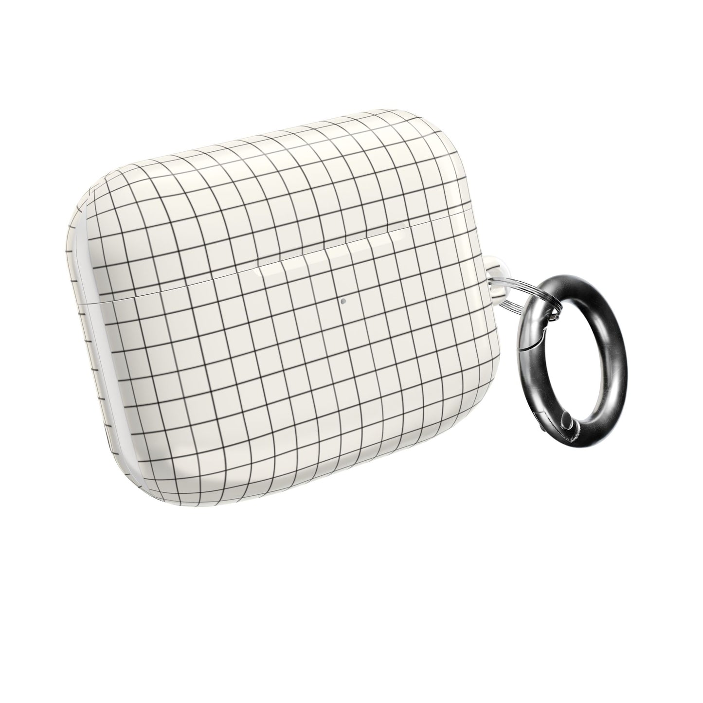 Minimal Grid Pattern AirPod Case | Black Checkered Design