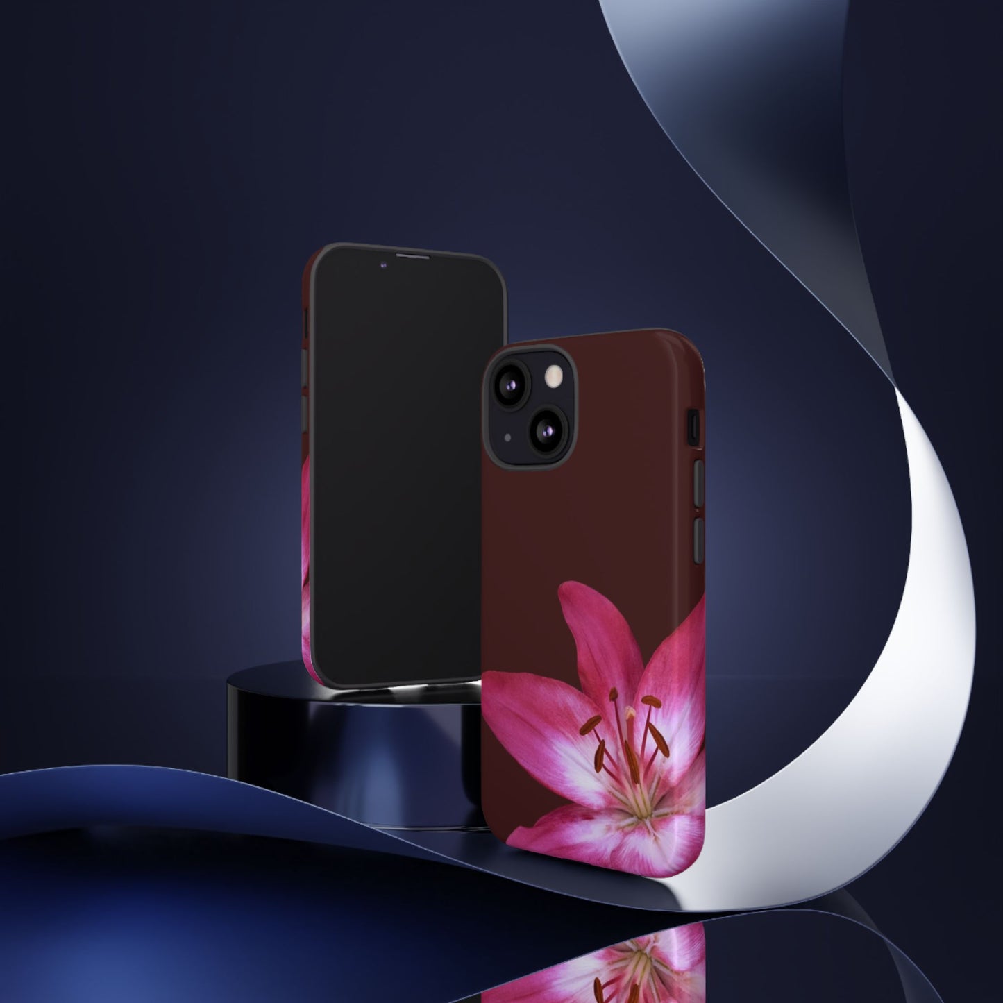 Burgundy Lily Floral – Phone Case Tough Case