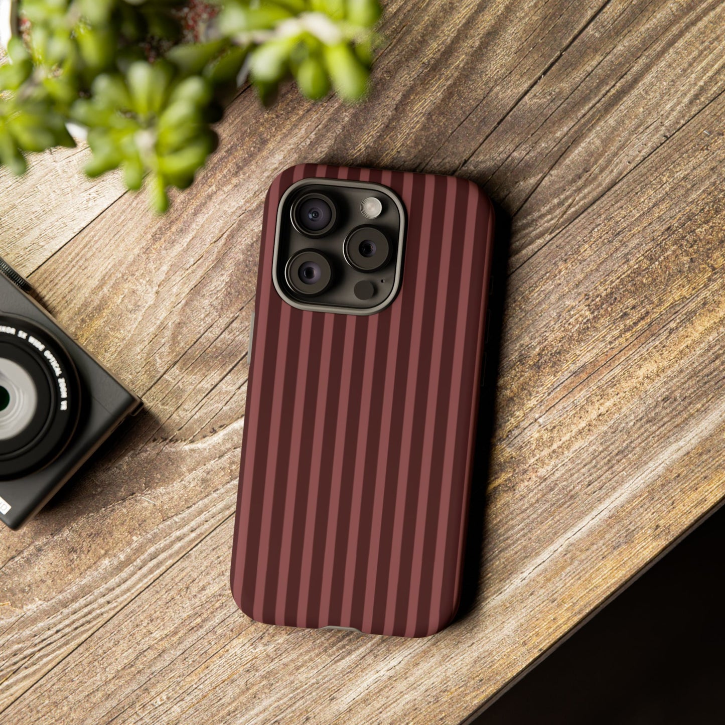 Striped Double Burgundy  — Tough Phone Case