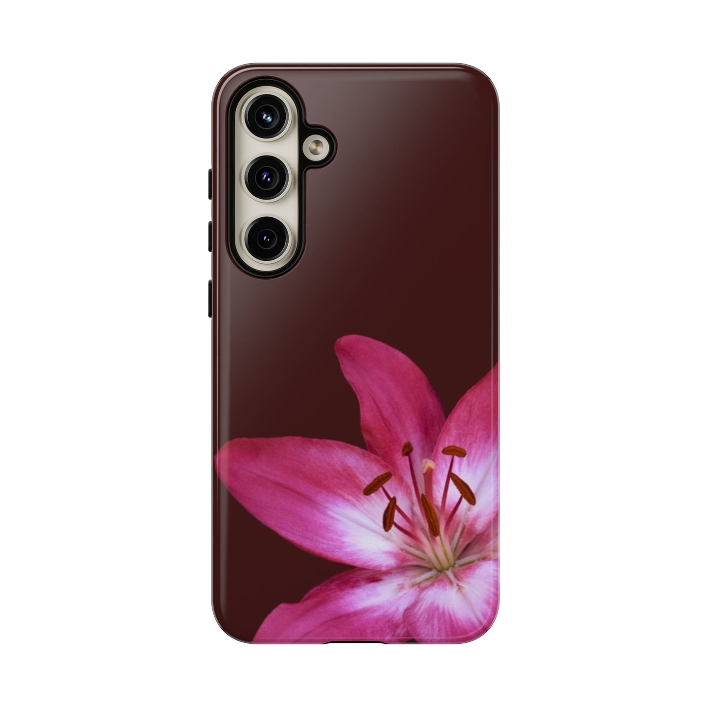 Burgundy Lily Floral – Phone Case Tough Case
