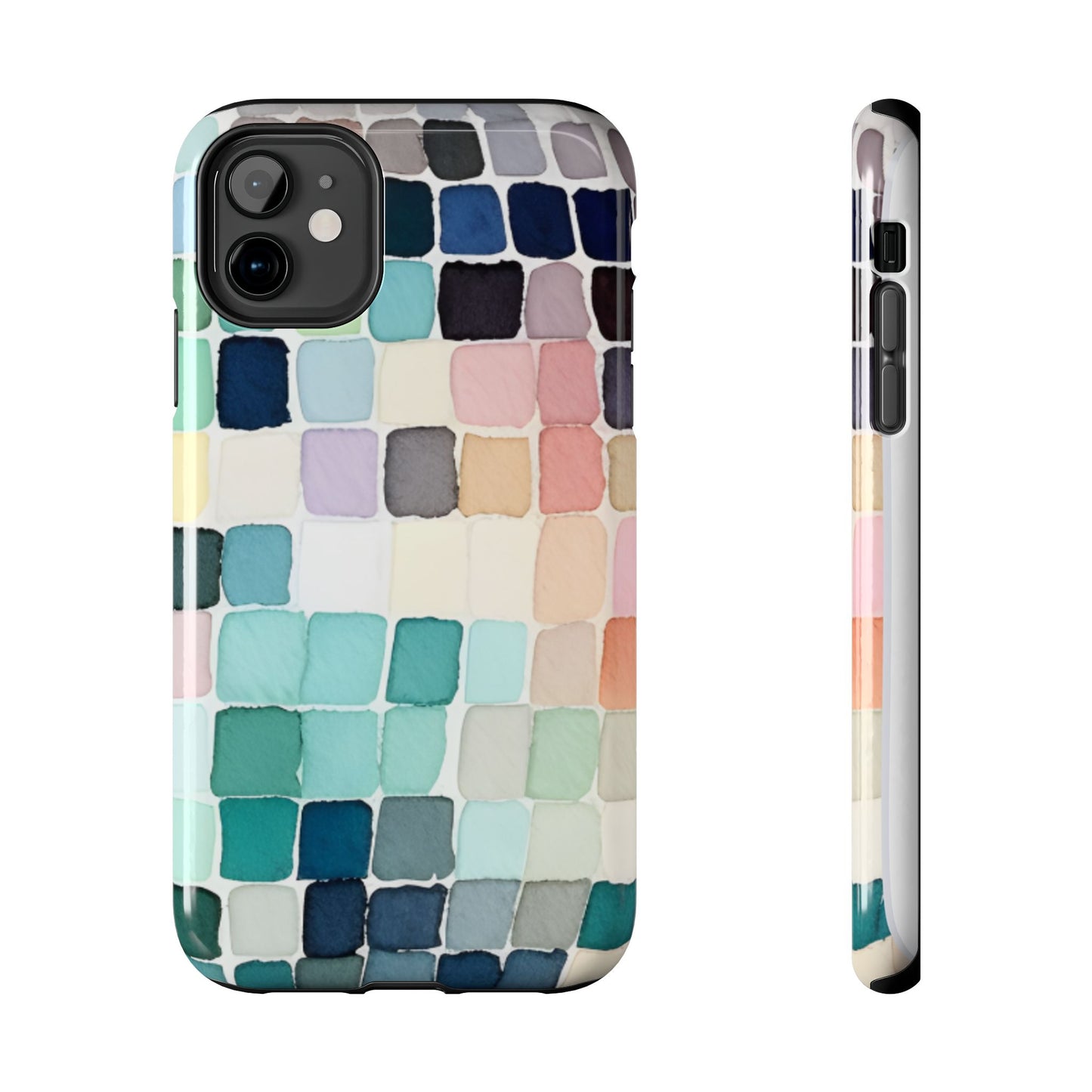 Watercolor —  Abstract Mosaic Tough Phone Case Pastel Tile Protective Cover