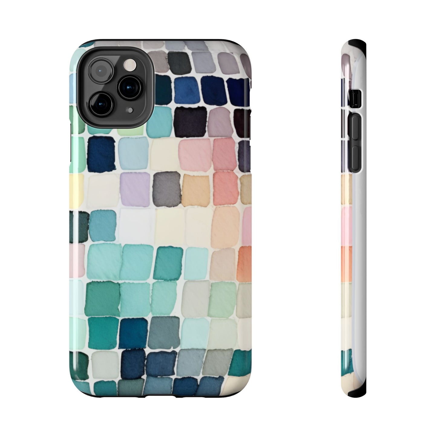 Watercolor —  Abstract Mosaic Tough Phone Case Pastel Tile Protective Cover