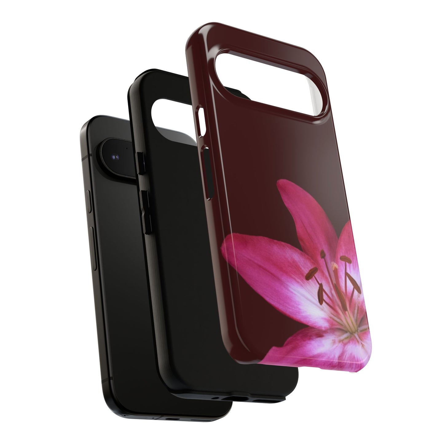 Burgundy Lily Floral – Phone Case Tough Case