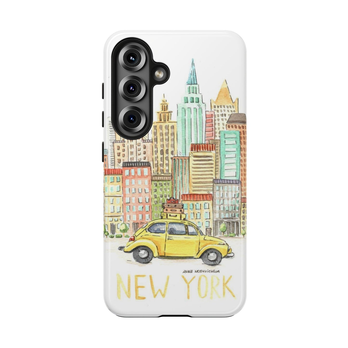 New York – New York Watercolor Skyline Tough Phone Case