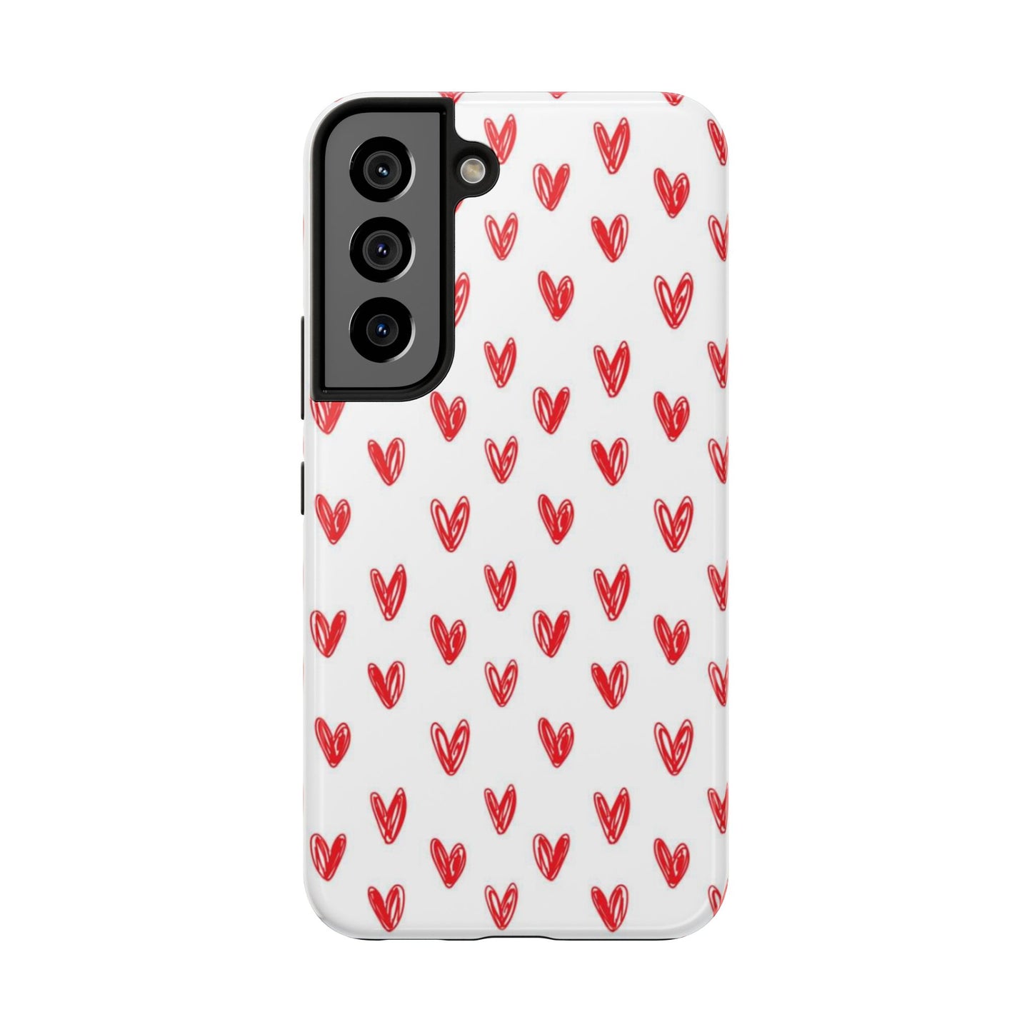 Love Notes | Red Hand-Drawn Hearts Phone Case Tough Phone Case