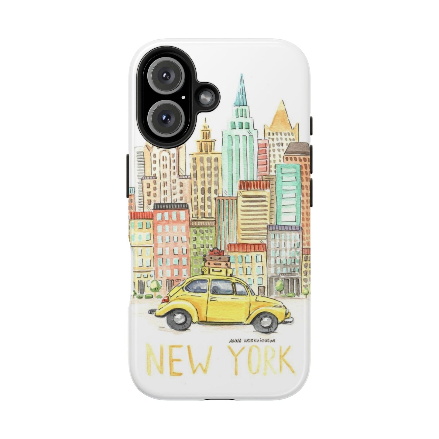 New York – New York Watercolor Skyline Tough Phone Case