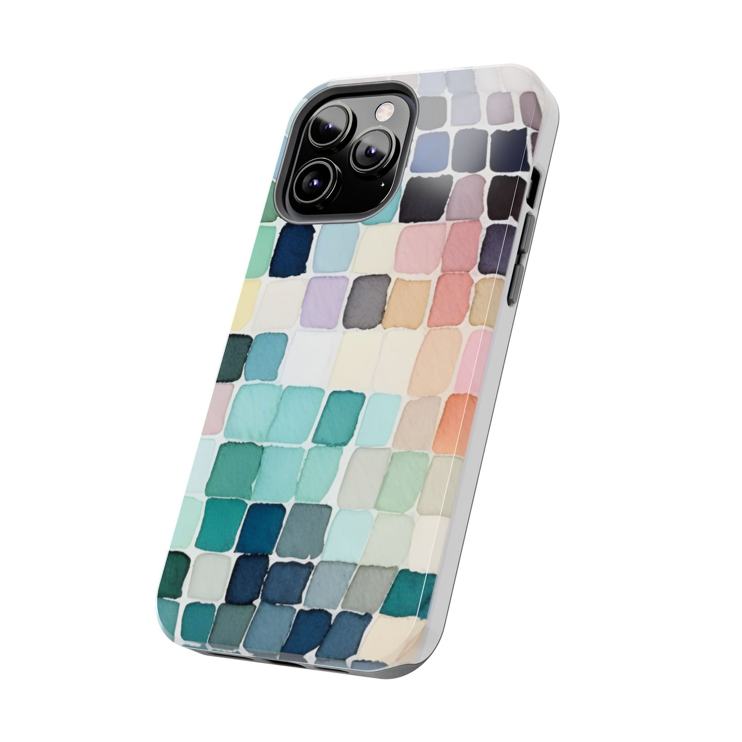 Watercolor —  Abstract Mosaic Tough Phone Case Pastel Tile Protective Cover